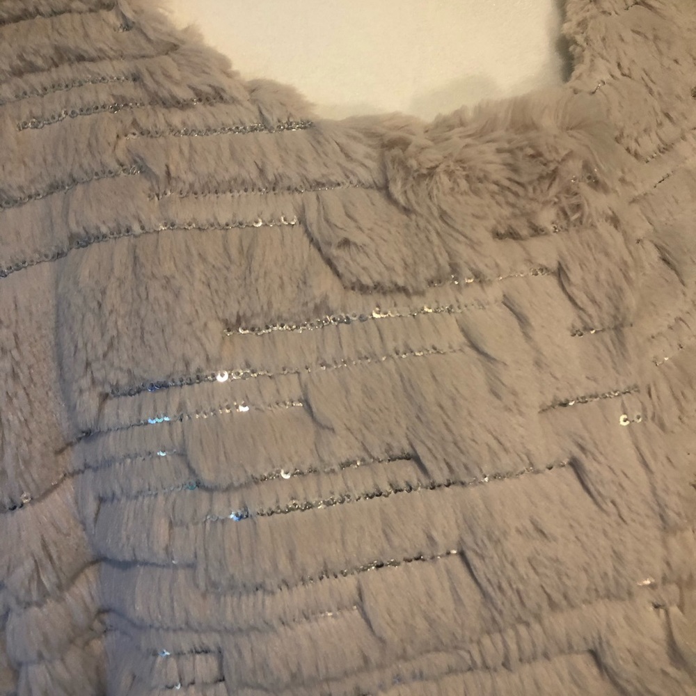 Milly Light Beige Faux Fur Long Coat - Picture 2 of 3